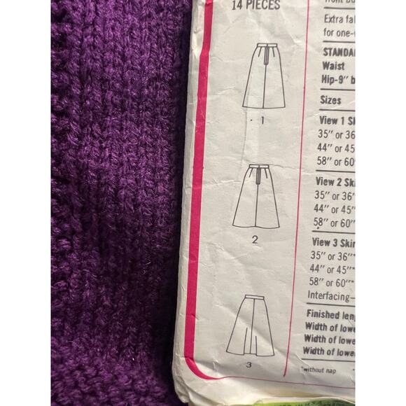 Simplicity 8241 Sewing pattern Aline straight midi skirt pants 1970s size 14 - Picture 5 of 7